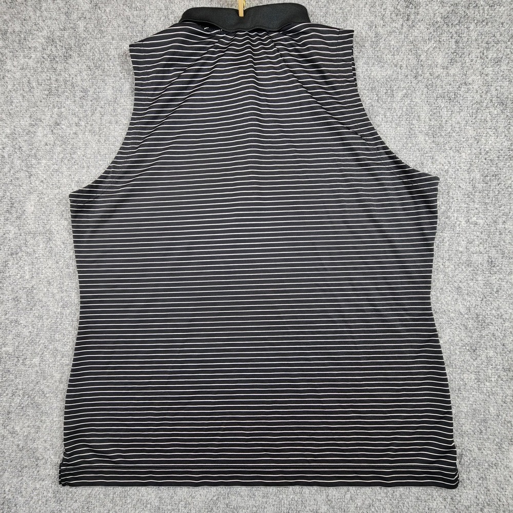 Nike Golf Tour Performance Sleeveless Polo Shirt Black White Stripe XL Dri-FIT - Picture 6 of 7
